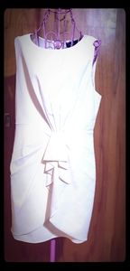 White ruched detail sleeveless dress
